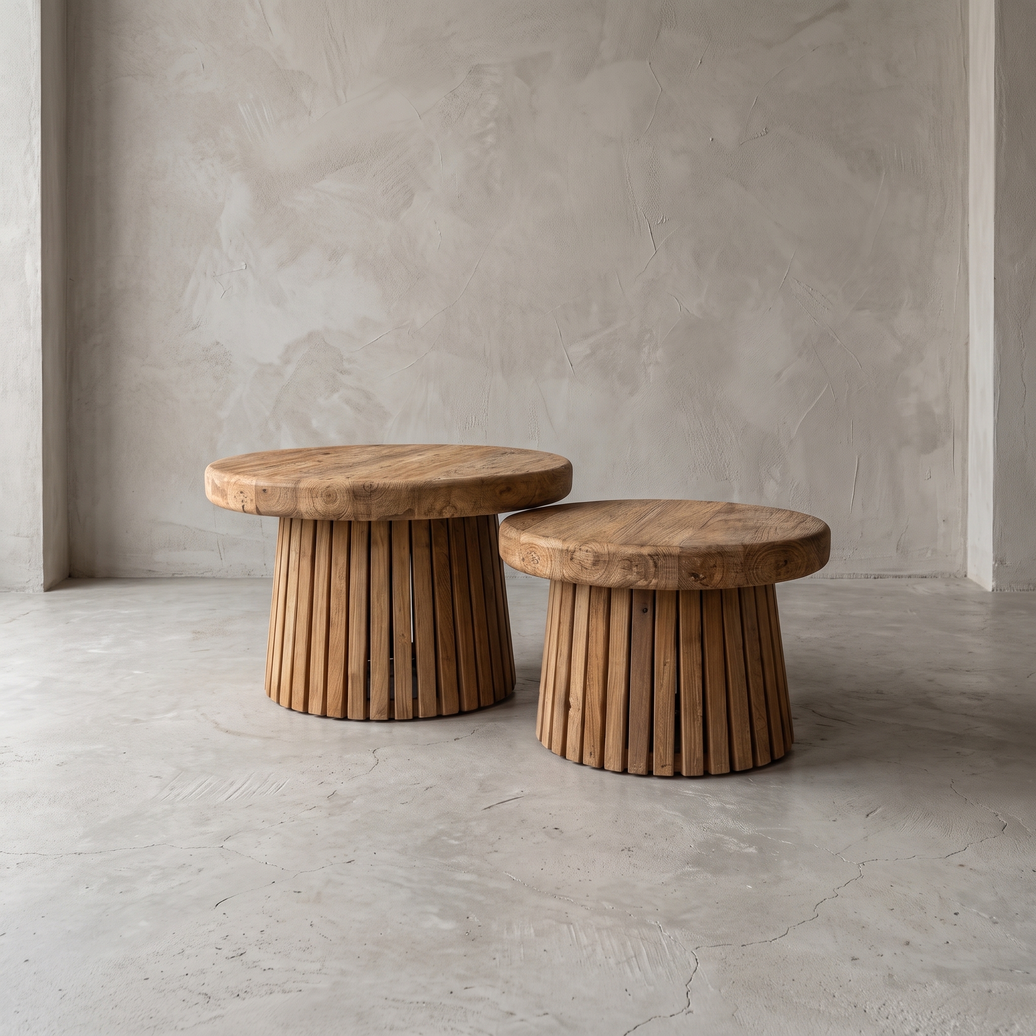 Couchtisch-Set Veva Teakholz, 2 Tische (Braun) - World of Brosi