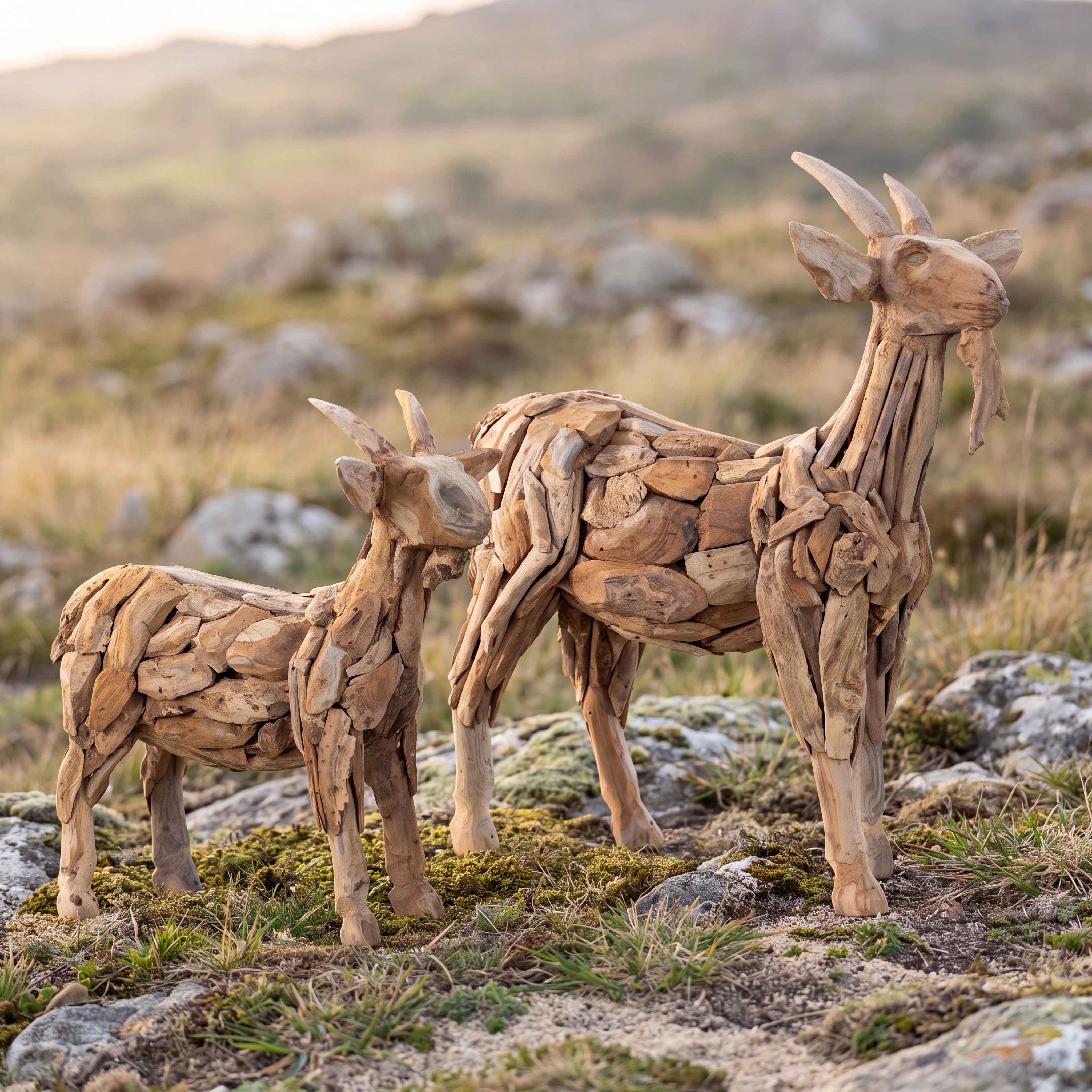 Ziege Klirong aus recyceltem Teak (Recyceltes Teakholz) - World of Brosi