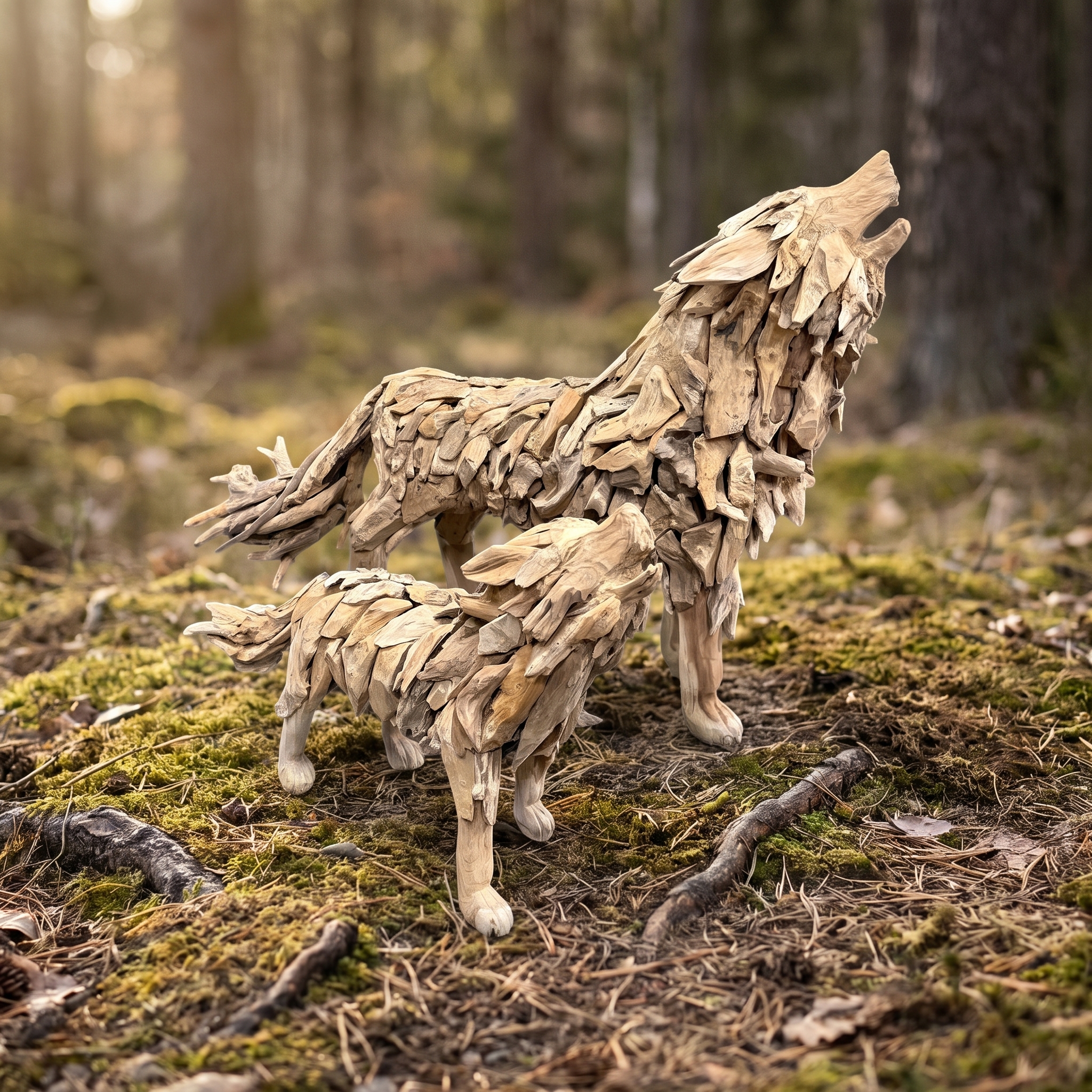Wolf van gerecycled teak (Teca reciclada) - World of Brosi