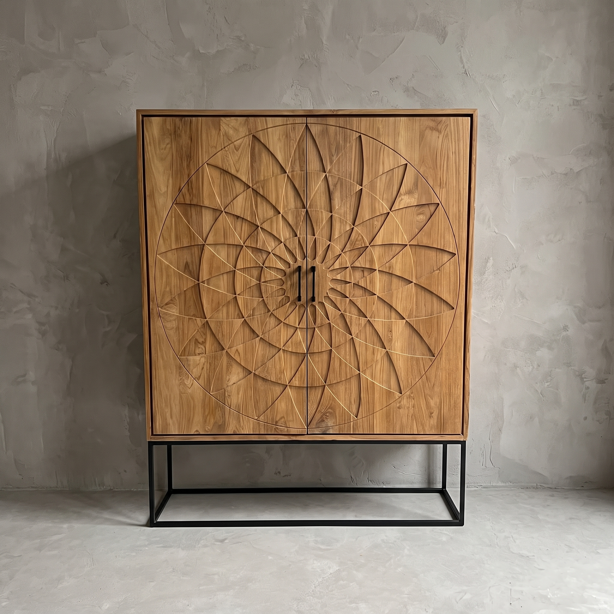 Intan Petok two-door teak cabinet - World of Brosi