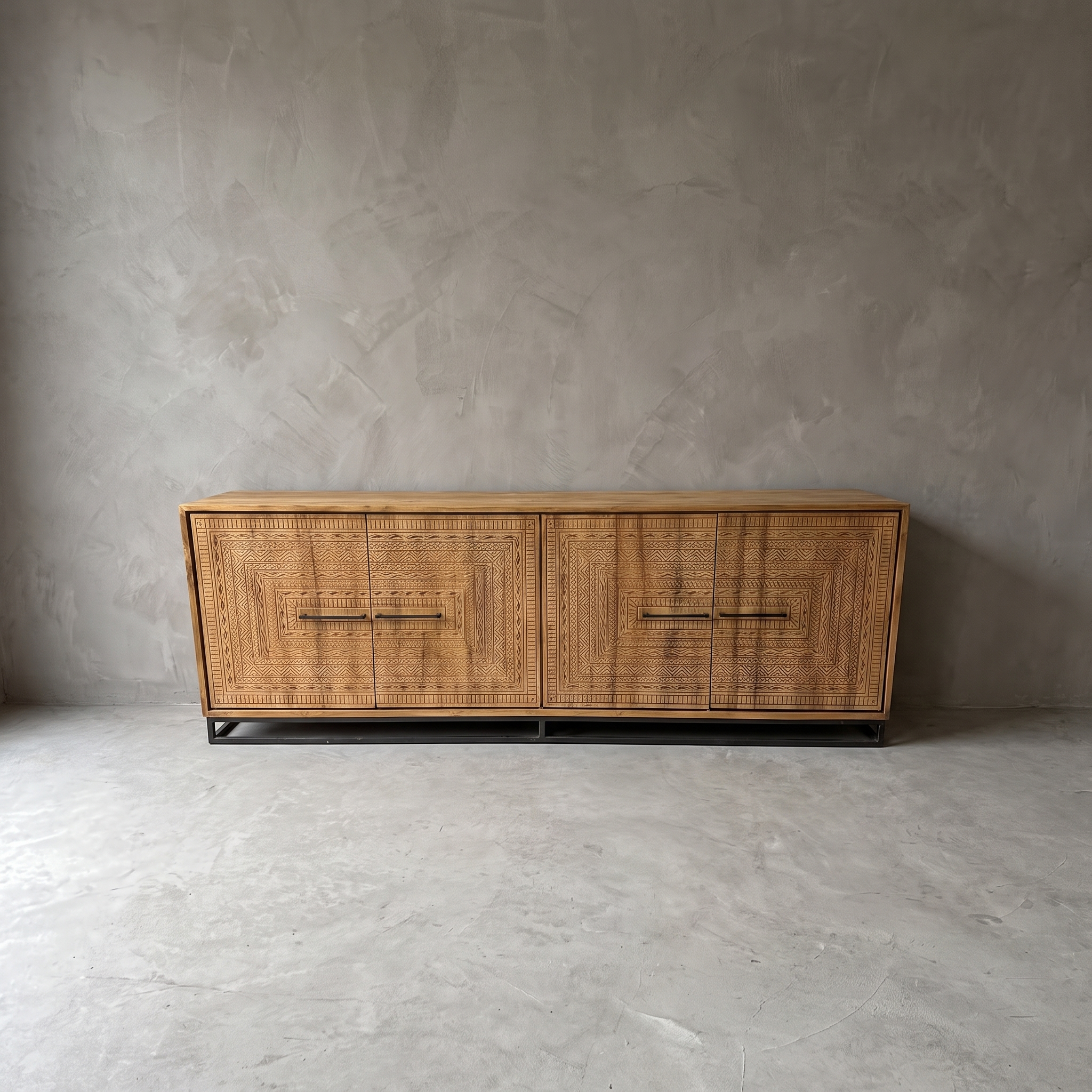 Aparador Intan (Madera de mango, Negro) - World of Brosi