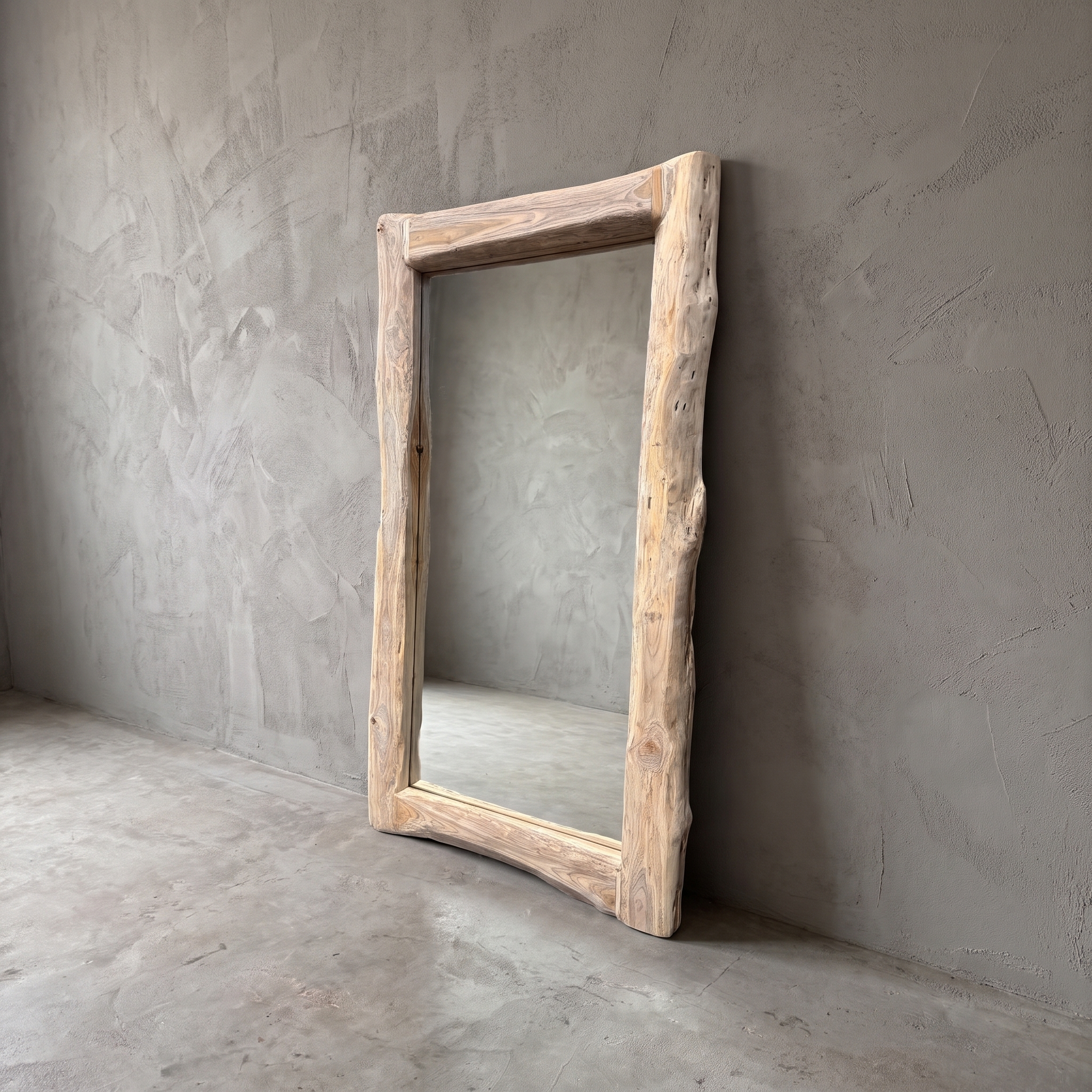 Baumstammspiegel aus Teakholz (Natur) - World of Brosi