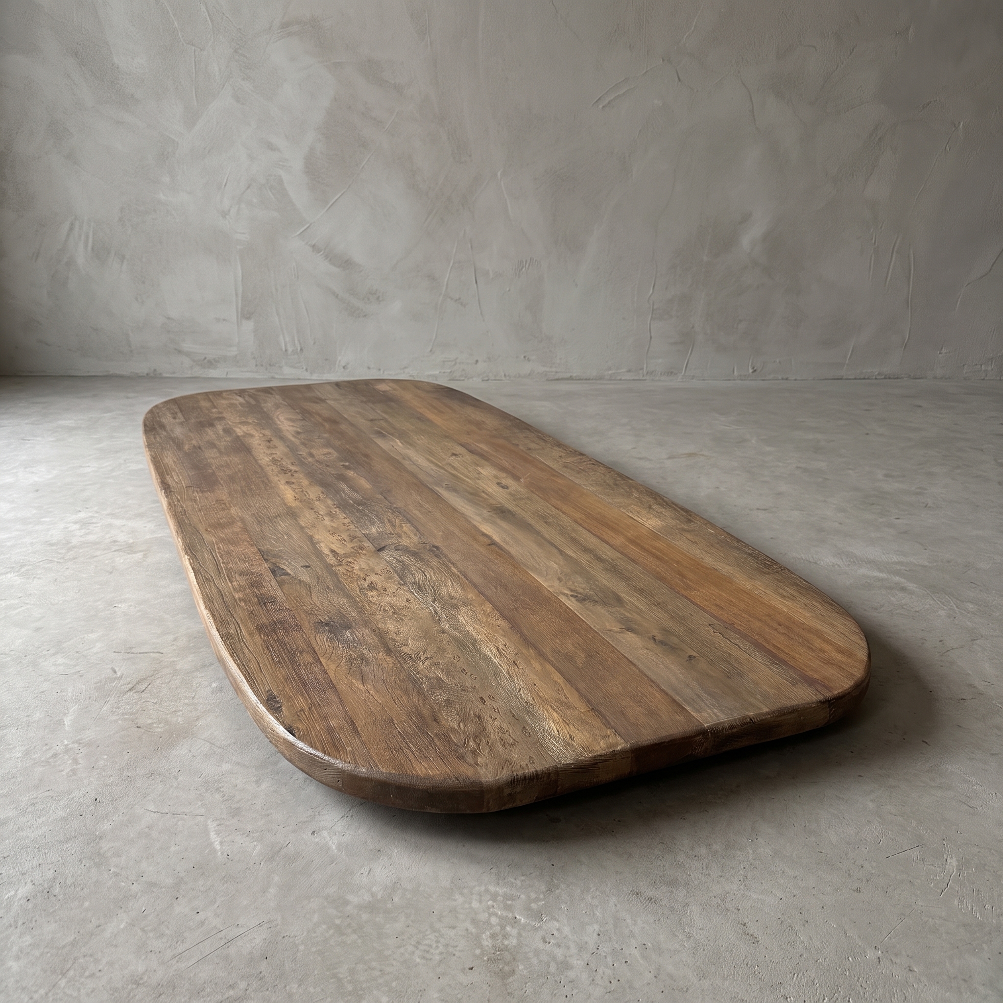 Tischplatte Balok aus recyceltem Massivholz, dänisch oval (Recyceltes Hartholz) - World of Brosi