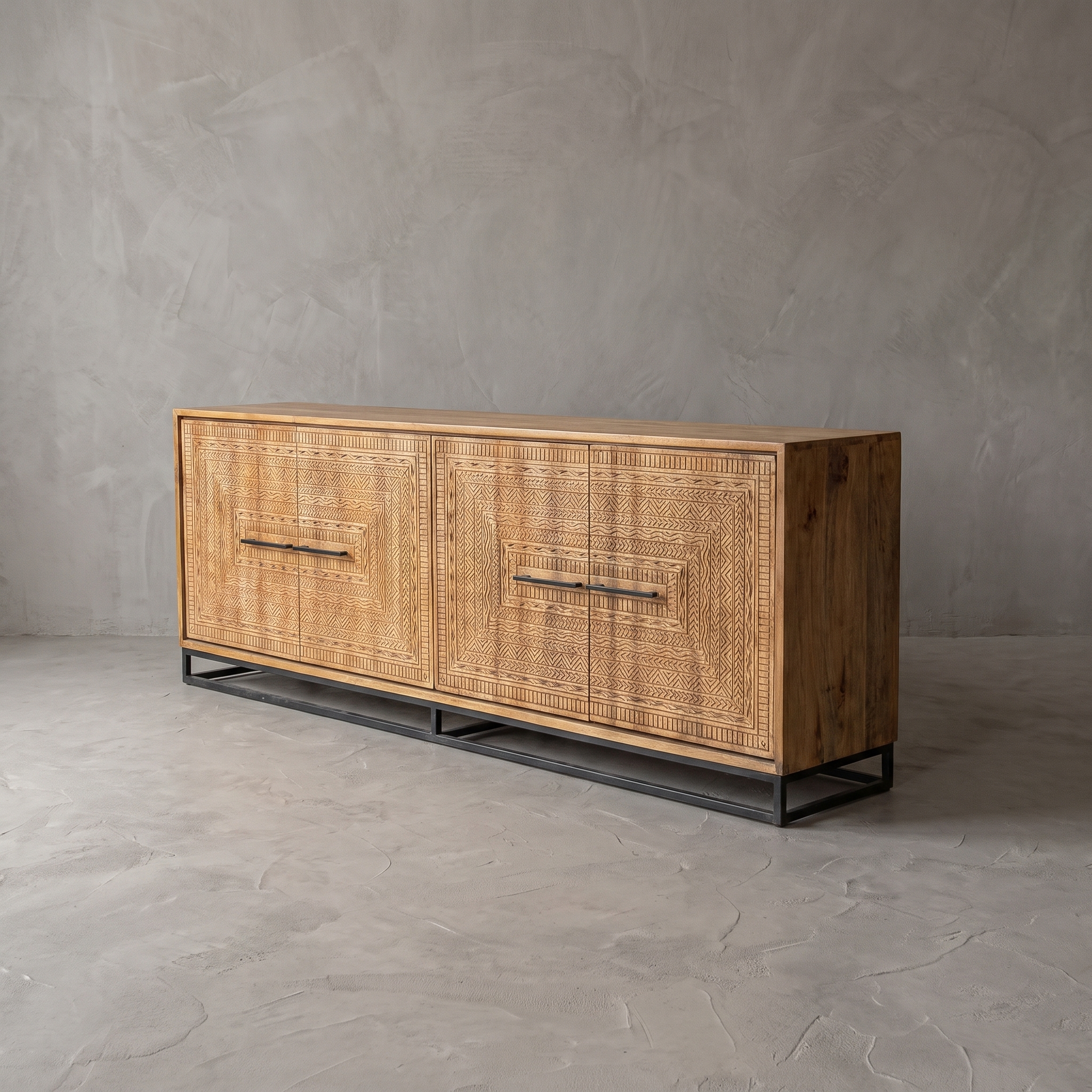 Aparador Intan (Madera de mango, Negro) - World of Brosi