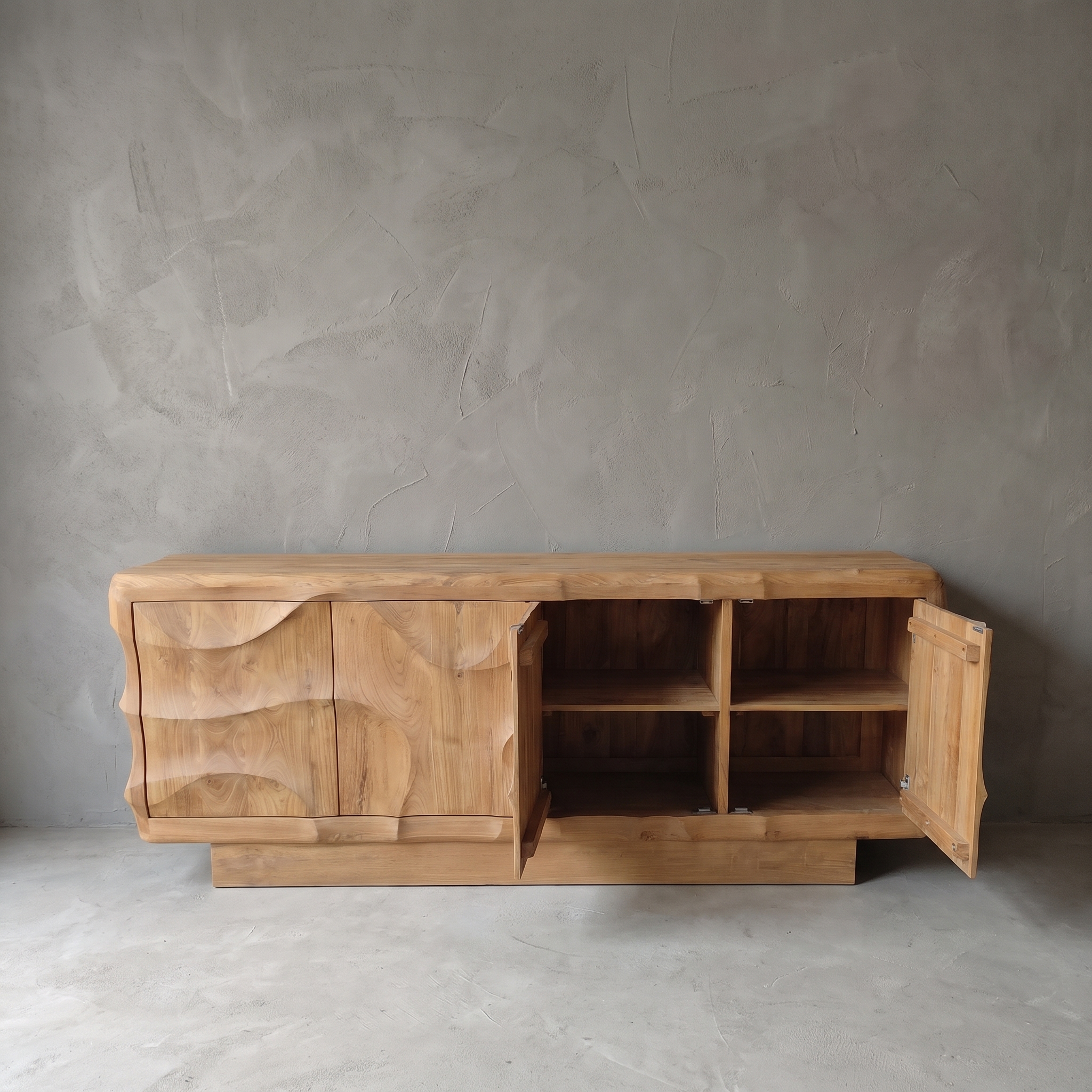 Sideboard Nyawa aus Teakholz (Braun | Natur) - World of Brosi