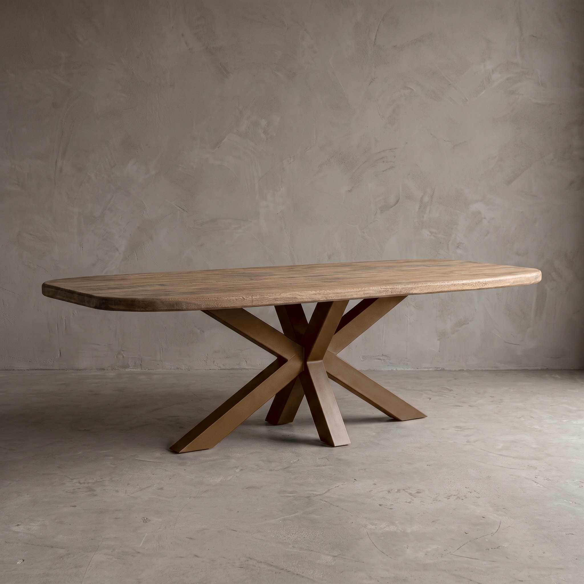 Tafelblad Balok van gerecycled hardhout, Deens ovaal (Madera dura reciclada) - World of Brosi