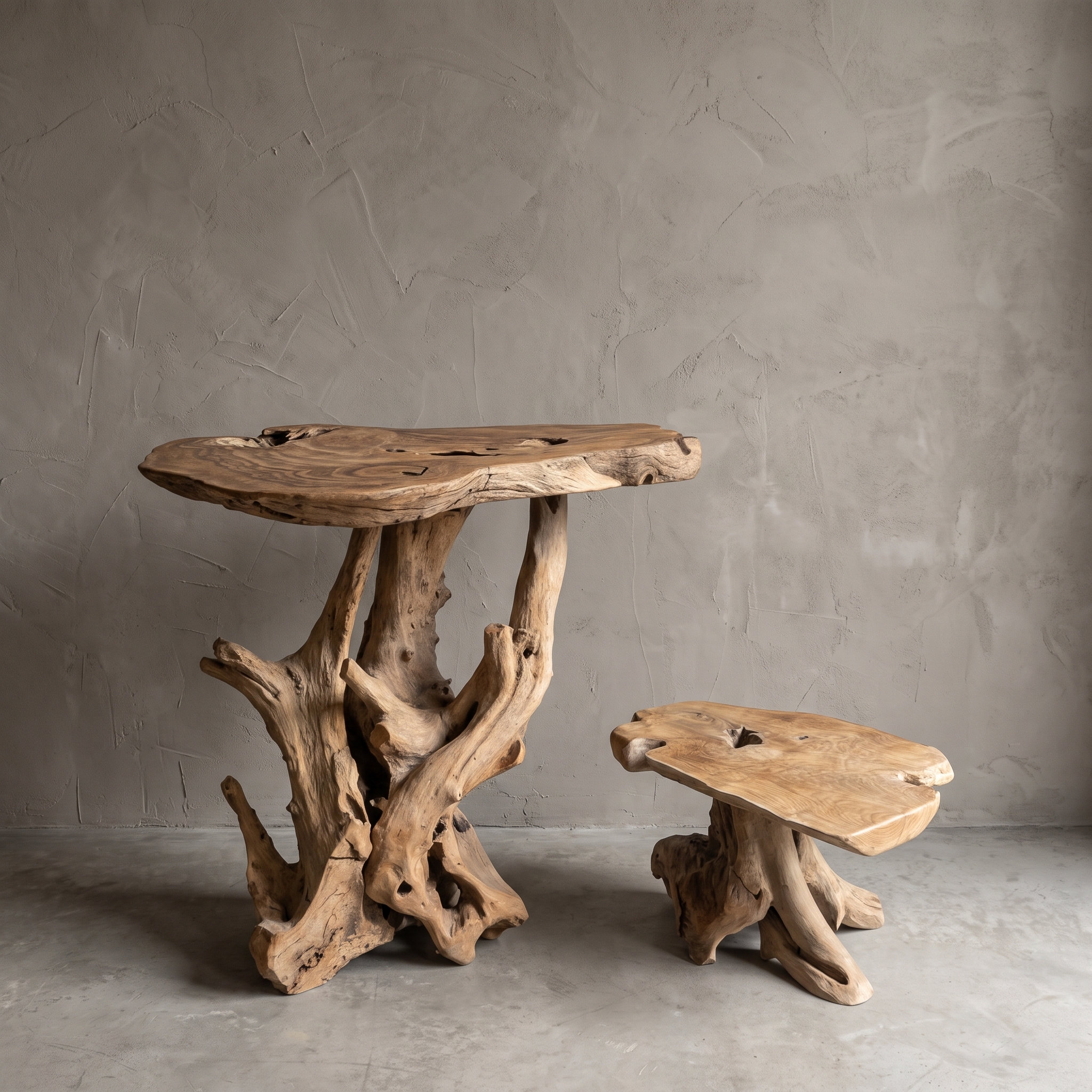 Roots teak root bar table 100 cm (Root wood) - World of Brosi