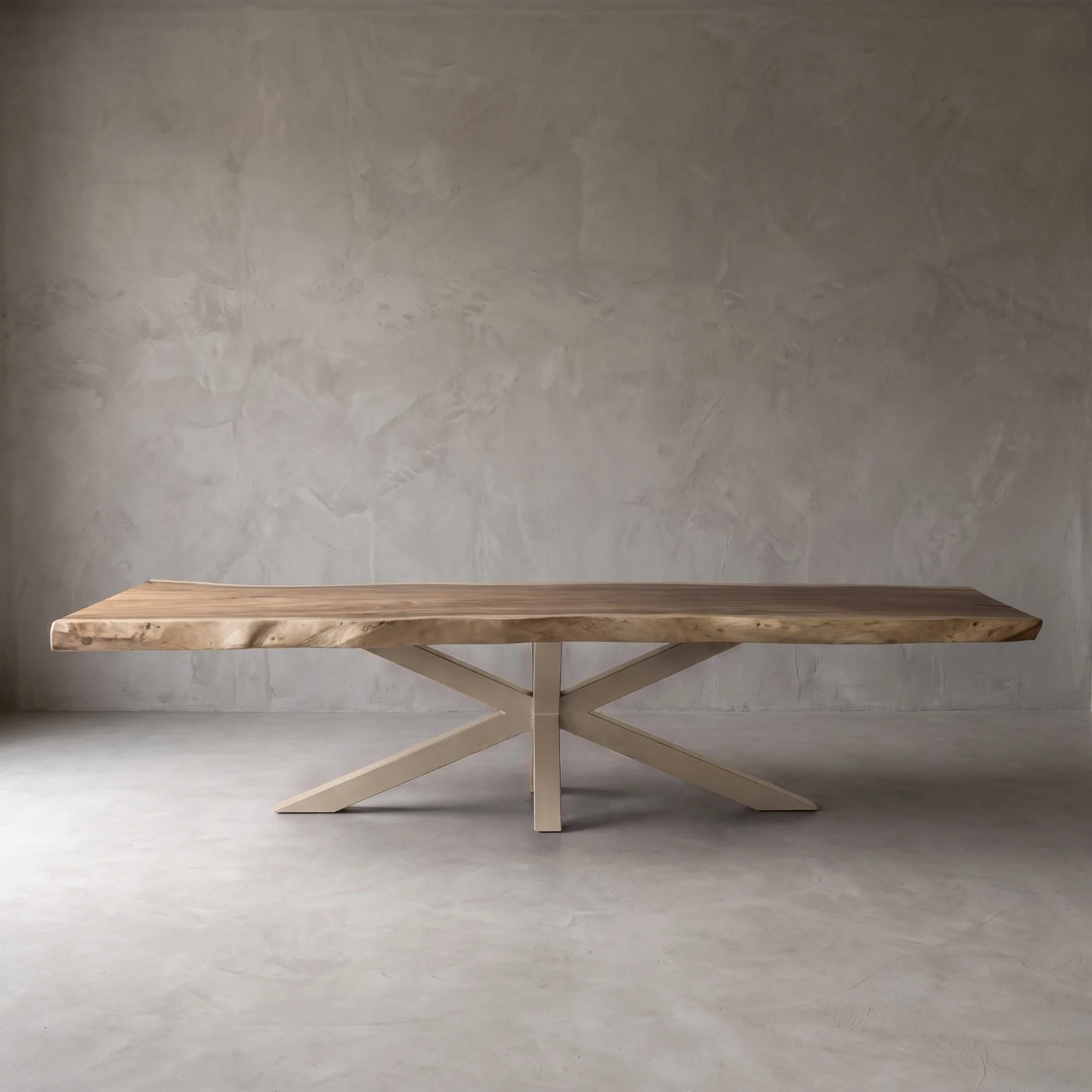 Suar wood table with sand-coloured base