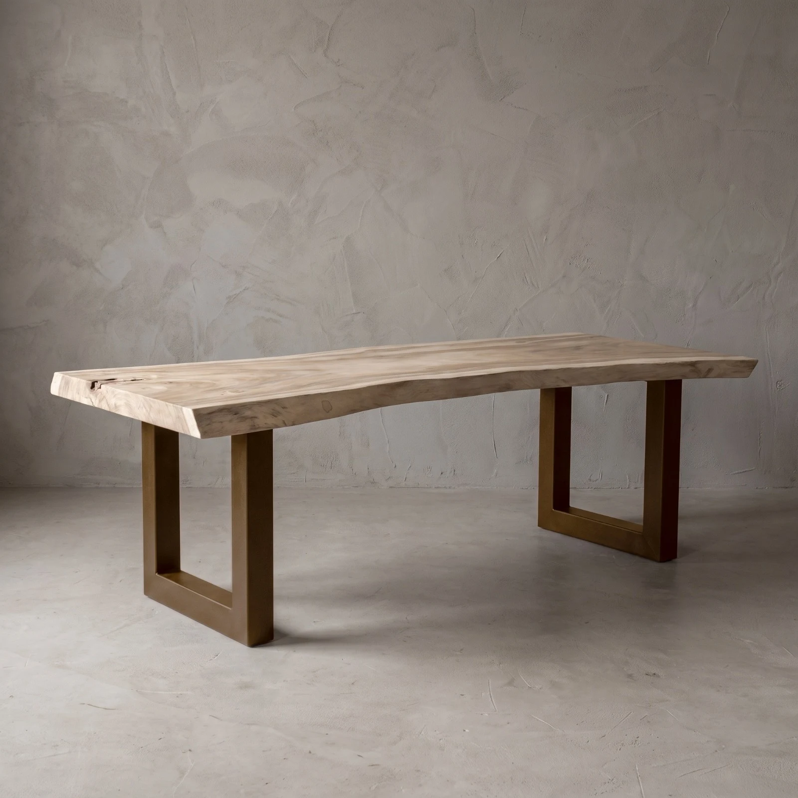 Suar wood table with brown base