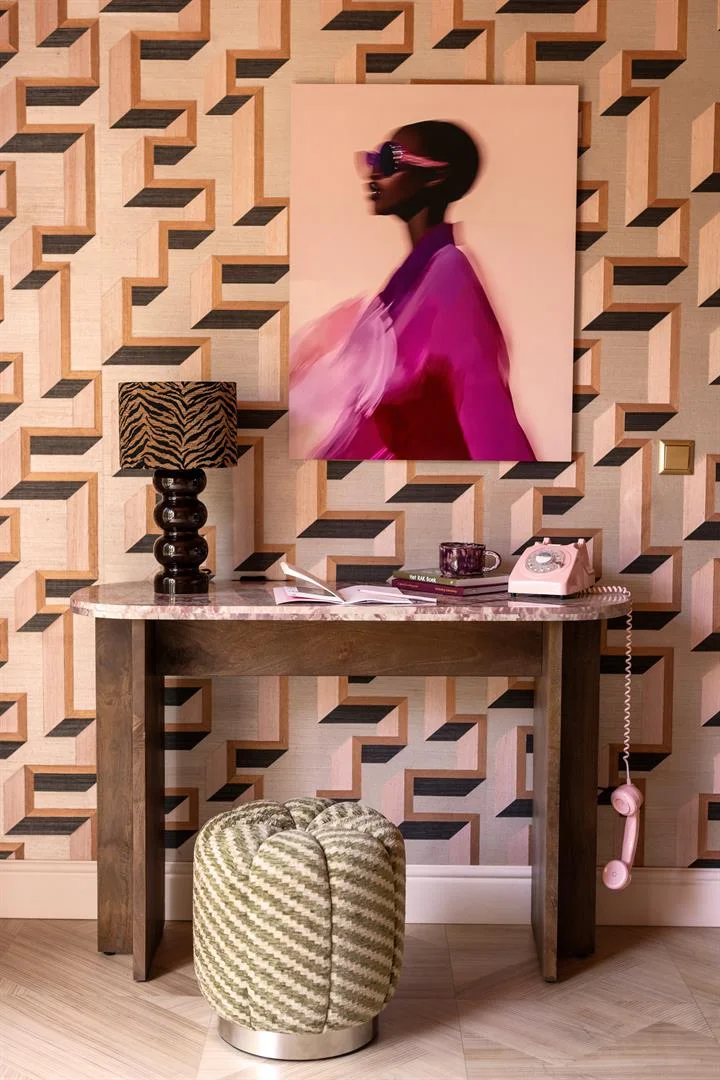 Beistelltisch Haussmann rosa (Mango Holz & Marmor) - By-Boo