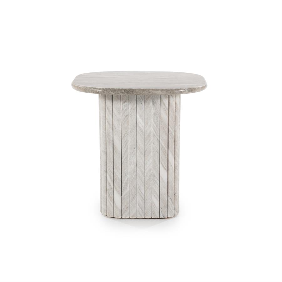 Dorique Marble and Mango Wood Side Table - By-Boo