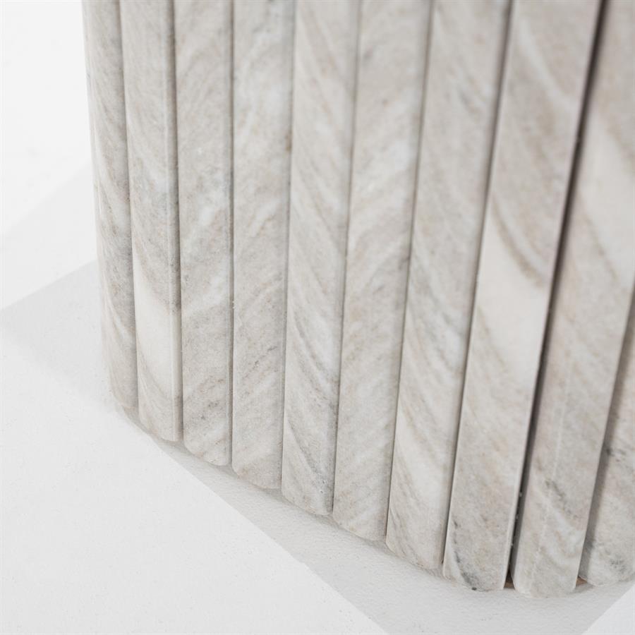 Dorique Marble and Mango Wood Side Table - By-Boo