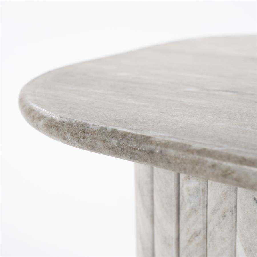 Dorique Marble and Mango Wood Side Table - By-Boo