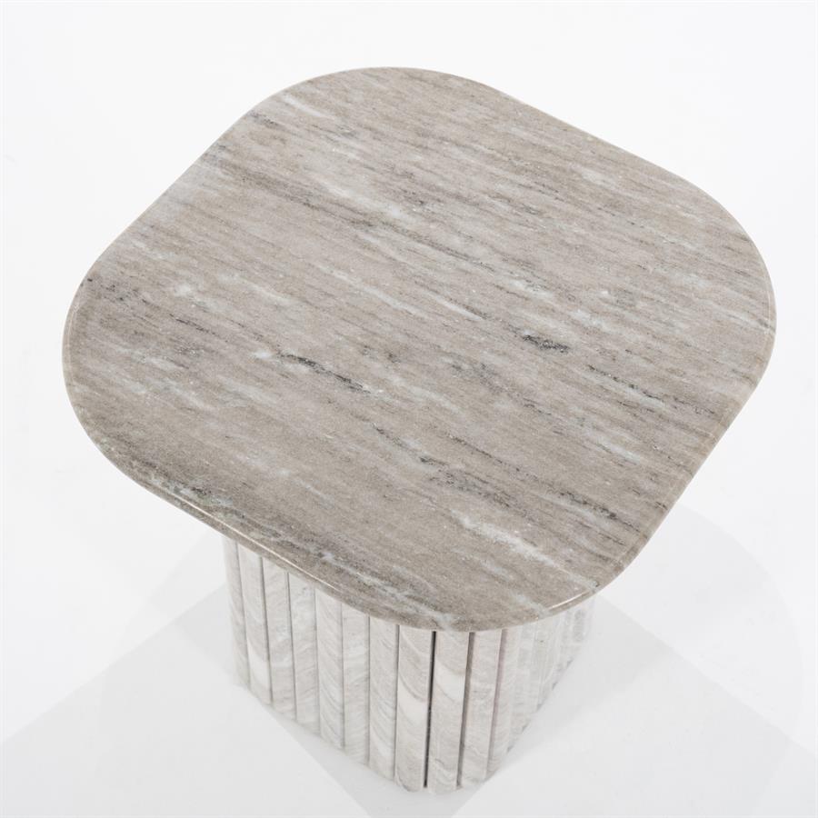 Dorique Marble and Mango Wood Side Table - By-Boo