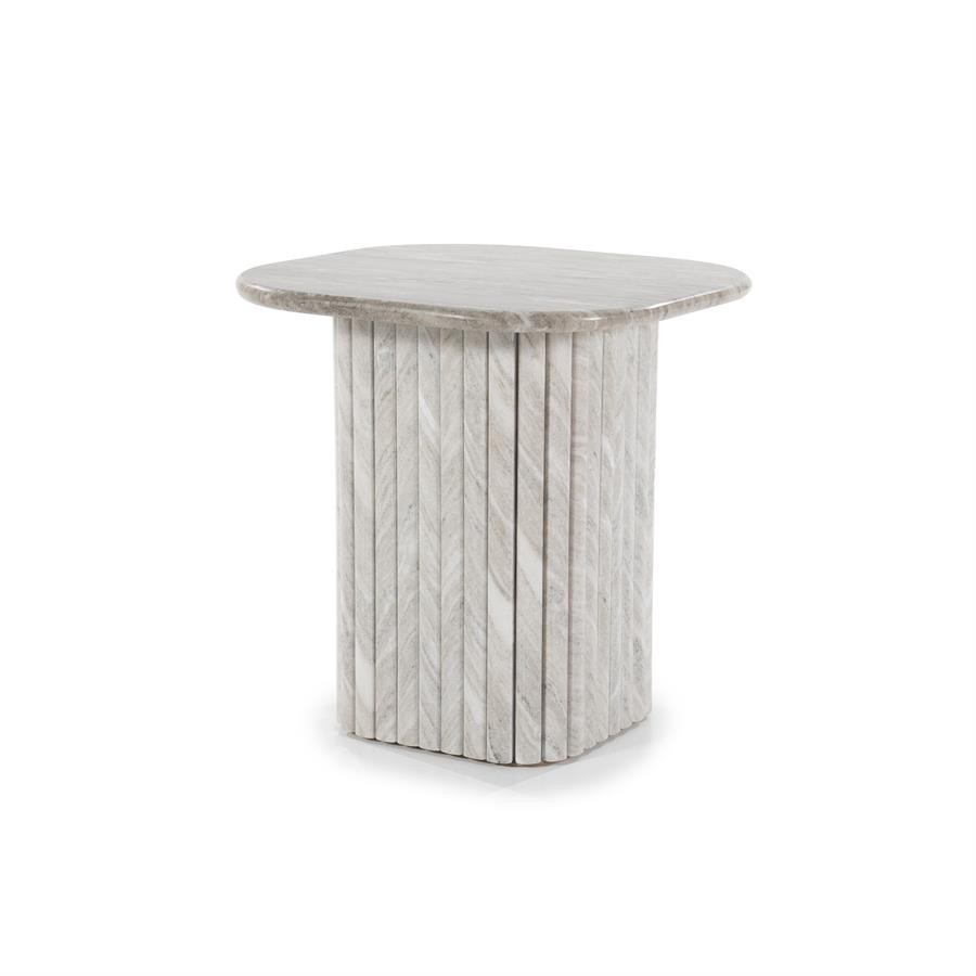 Dorique Marble and Mango Wood Side Table - By-Boo