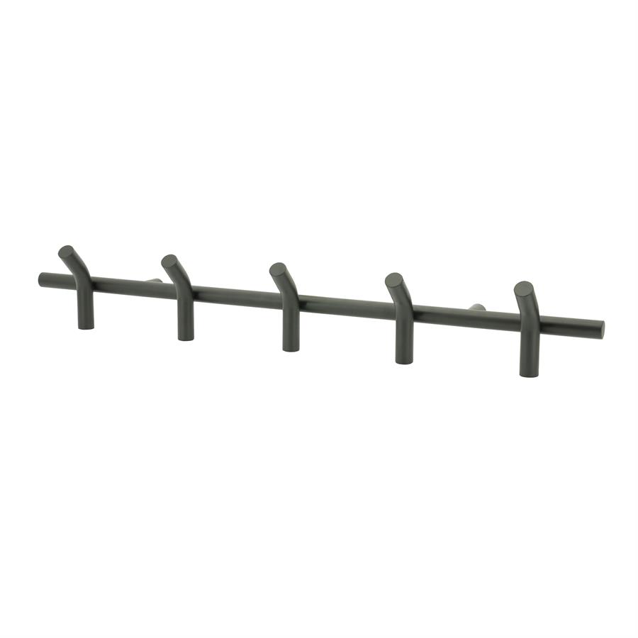 Wandgarderobe Matto 5 mit fünf Haken auf weißem Hintergrund, aus einer frontalen Kameraperspektive - By-Boo