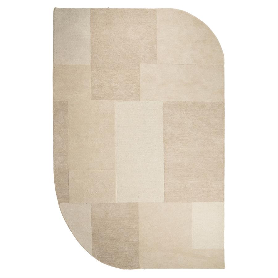 Teppich Contour Beige auf weißem Hintergrund, von oben fotografiert - By-Boo