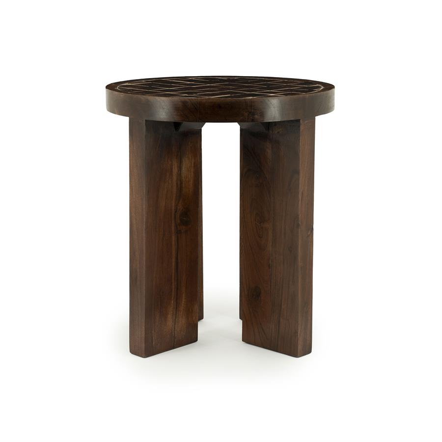 TiledUp Brown Side Table - By-Boo