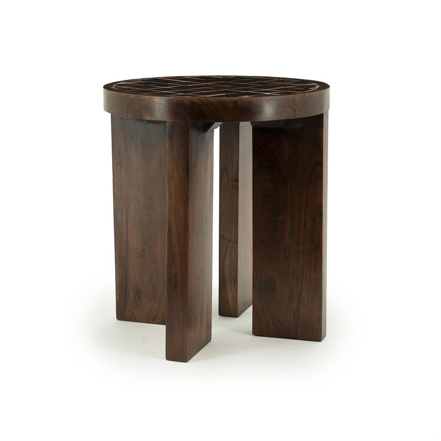 TiledUp Brown Side Table - By-Boo