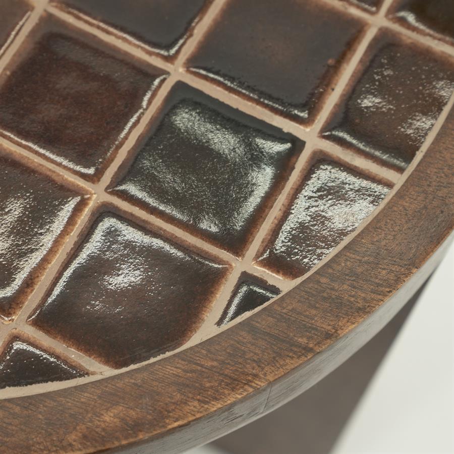 TiledUp Brown Side Table - By-Boo