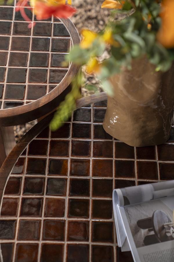 TiledUp Brown Side Table - By-Boo