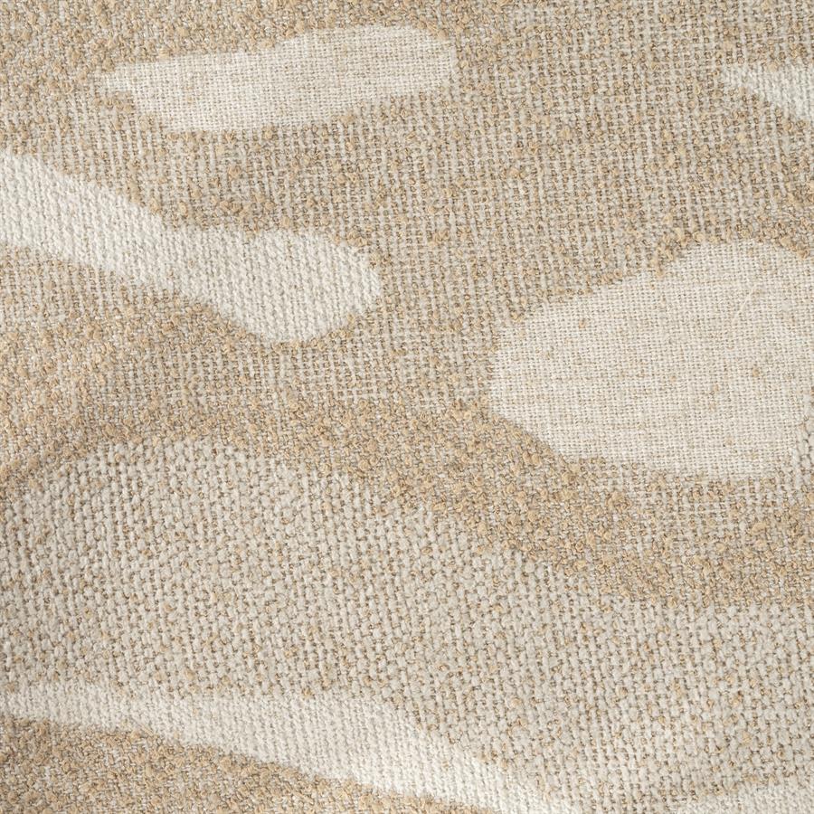 Nahaufnahme des Pouf Rytm Large mit detailliertem Blick auf das beige und weiße Gewebe - By-Boo
