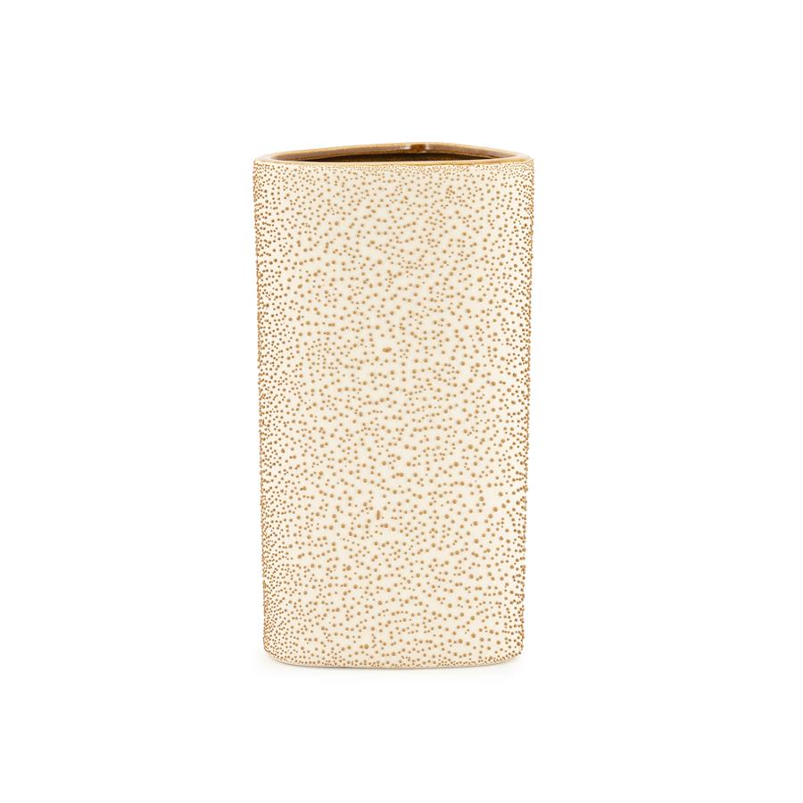 Vase Dotangle Large auf weißem Hintergrund, mit einem erhabenen Punktmuster auf der gesamten Oberfläche - By-Boo