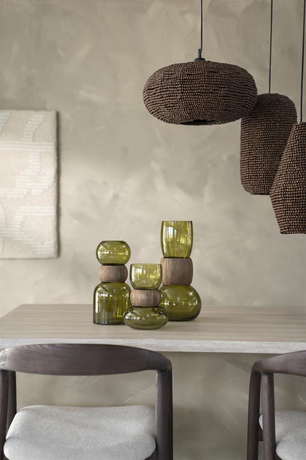 Vase Verra Glas und Holz - By-Boo