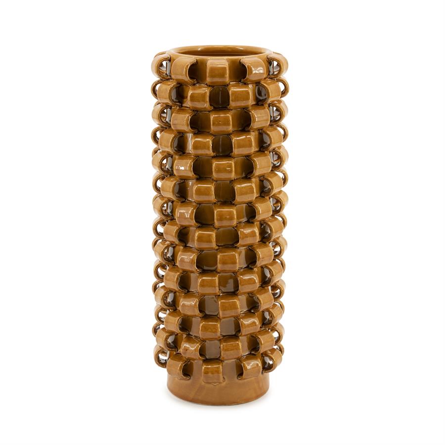 Die Vase Loopa 1 auf weißem Hintergrund, aus der Nähe fotografiert - By-Boo