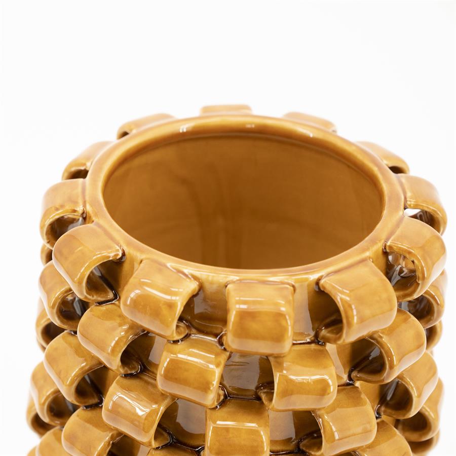 Detailaufnahme der Vase Loopa 2, von oben mit der Öffnung und der Schlaufenstruktur - By-Boo