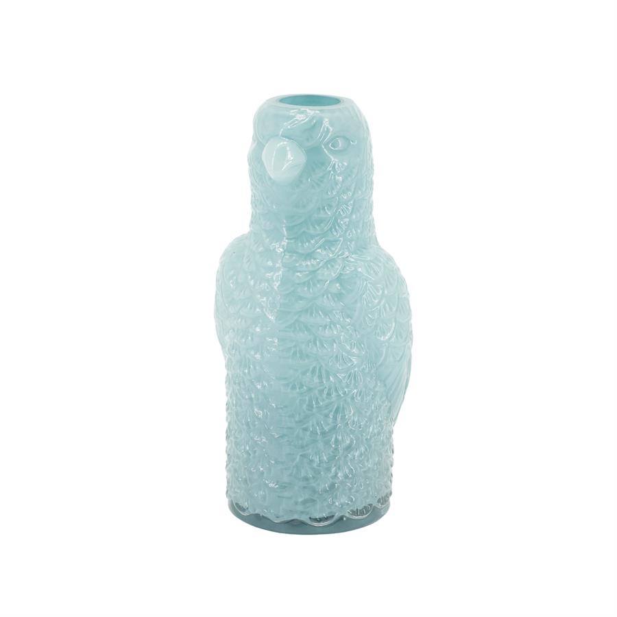 Vase Pico Hellblau auf weißem Hintergrund, von vorne fotografiert mit leichtem Schatten - By-Boo