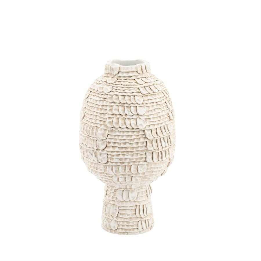 Vase Cerra Small auf weißem Hintergrund, mit detaillierter Textur und leichten Schatten - By-Boo