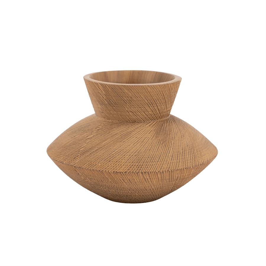 Vase Avena Medium auf weißem Hintergrund, mit einer detaillierten Textur und einer einzigartigen Form - By-Boo
