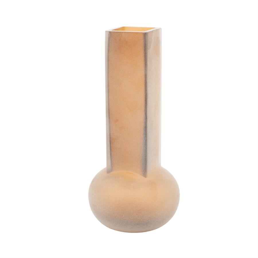 Vase Vea 2 auf weißem Hintergrund, mit rundem Boden und quadratischer Öffnung - By-Boo