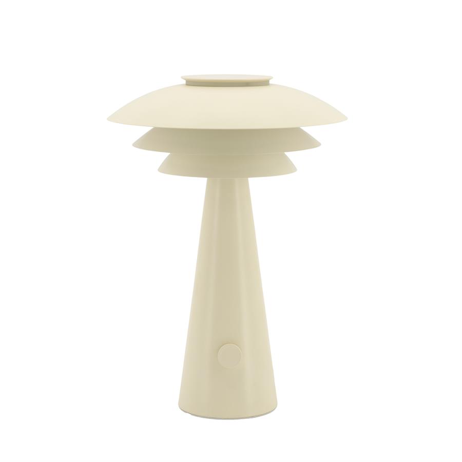 Lampe Tier auf weißem Hintergrund, mit einem geschichteten Schirm und einem sich verjüngenden Fuß - By-Boo