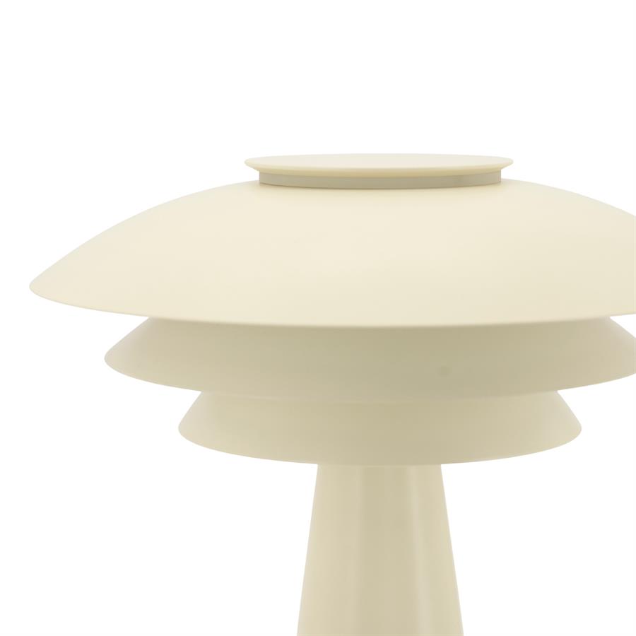 Detailansicht der Lampe Tier auf weißem Hintergrund, mit dem gestuften Schirm und dem Fuß - By-Boo