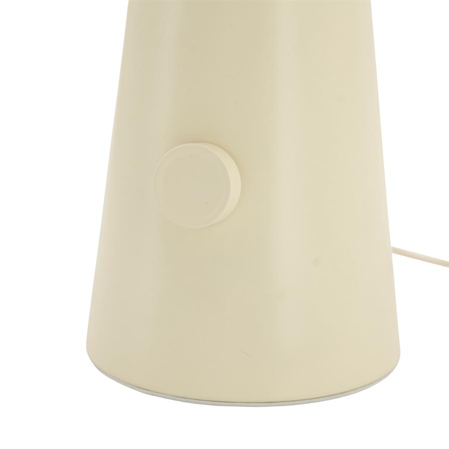 Detail der Lampe Tier, eine cremefarbene Lampe mit einem runden Knopf an der Seite - By-Boo