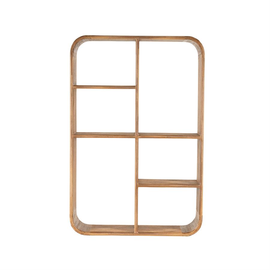 Schrank Cup & Co Small auf weißem Hintergrund, mit abgerundeten Ecken und mehreren offenen Fächern - By-Boo
