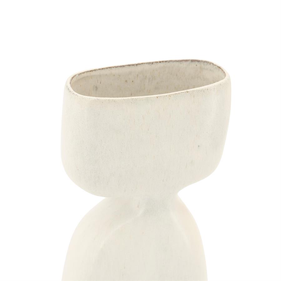 Draufsicht der Vase Dopio Small auf weißem Hintergrund, mit deutlich sichtbarer Öffnung - By-Boo