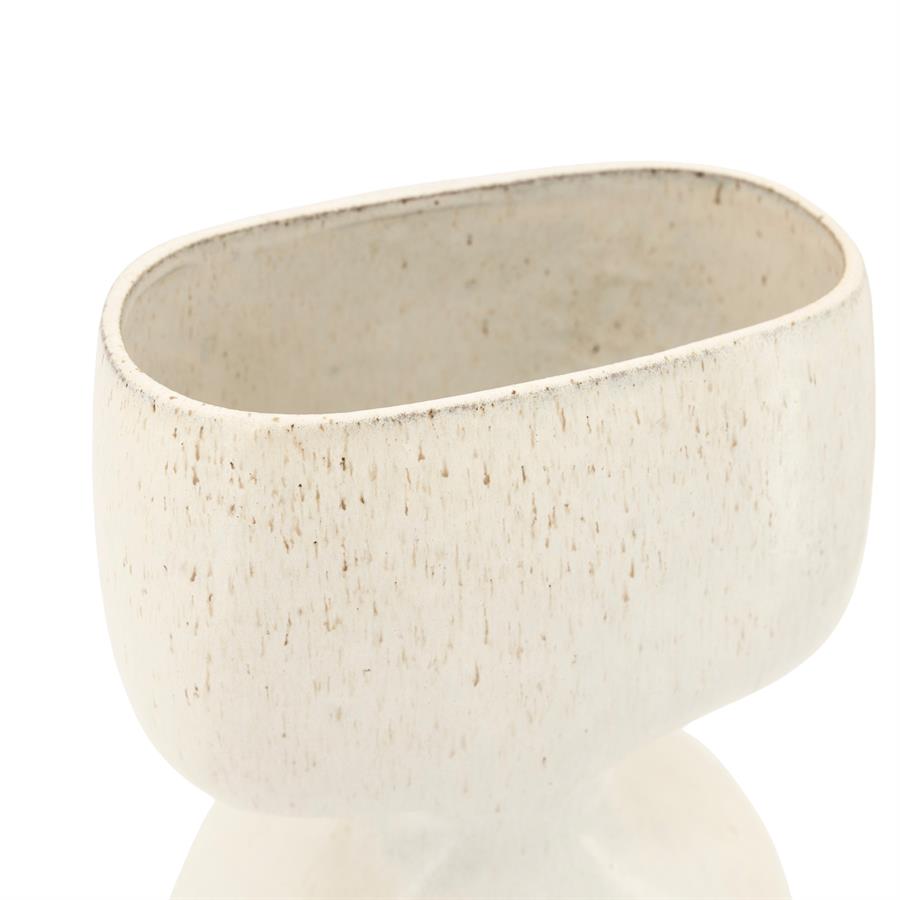 Die Vase Dopio Medium steht auf weißem Hintergrund, von oben fotografiert - By-Boo