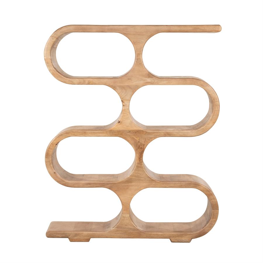 Schrank Esu auf weißem Hintergrund, von vorne fotografiert, mit wellenförmigem, offenem Design - By-Boo