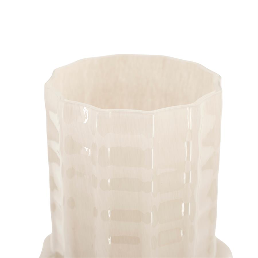 Draufsicht der Vase Taupere Large auf weißem Hintergrund, mit der Öffnung der Vase im Bild - By-Boo