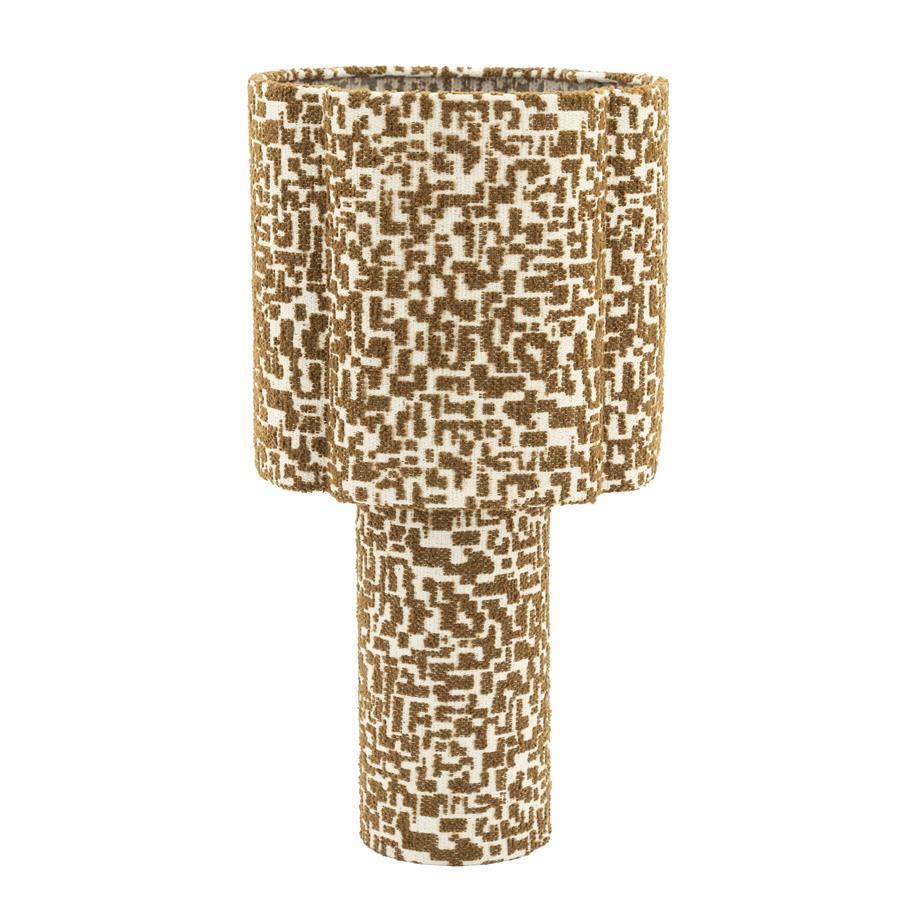 Lampe Lampi mit einem braun-weißen geometrischen Muster auf weißem Hintergrund - By-Boo