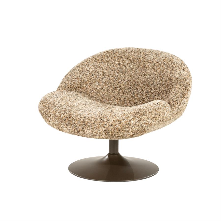 Sessel Ducky Taupe auf weißem Hintergrund, schräg von vorne fotografiert - By-Boo