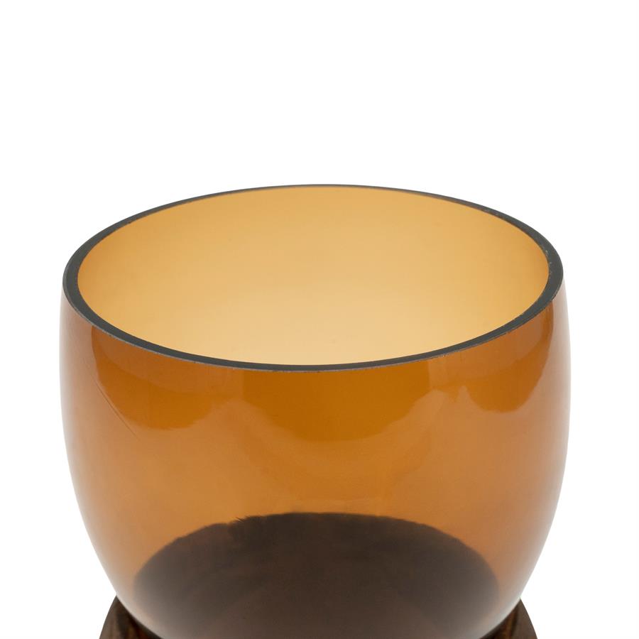 Vase Verra Glas und Holz - By-Boo