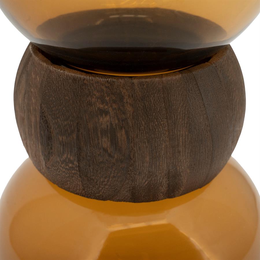 Vase Verra Glas und Holz - By-Boo