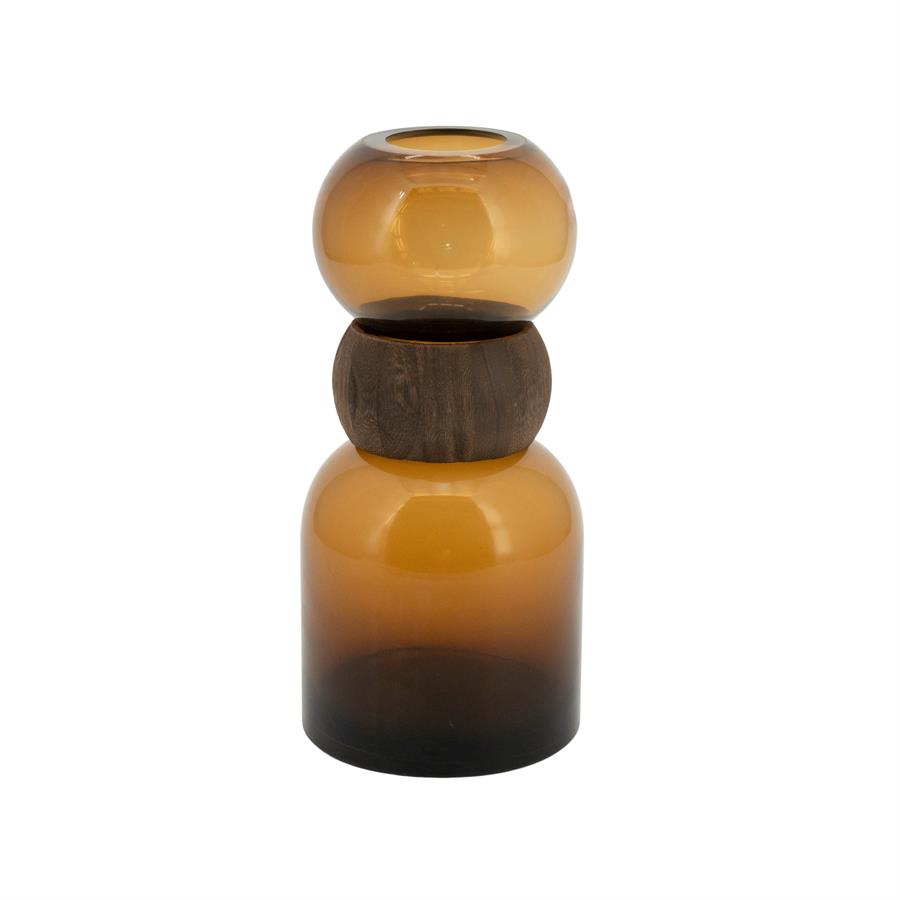 Vase Verra Glas und Holz - By-Boo