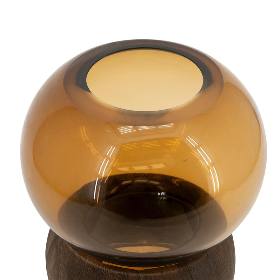 Vase Verra Glas und Holz - By-Boo