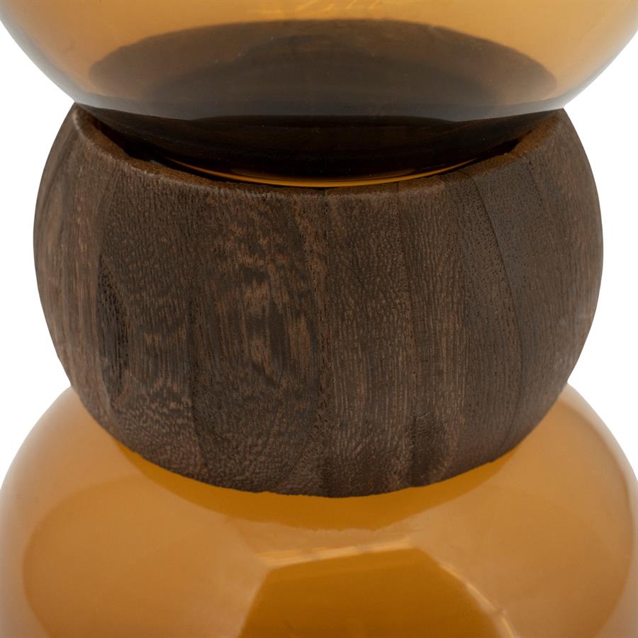 Vase Verra Glas und Holz - By-Boo