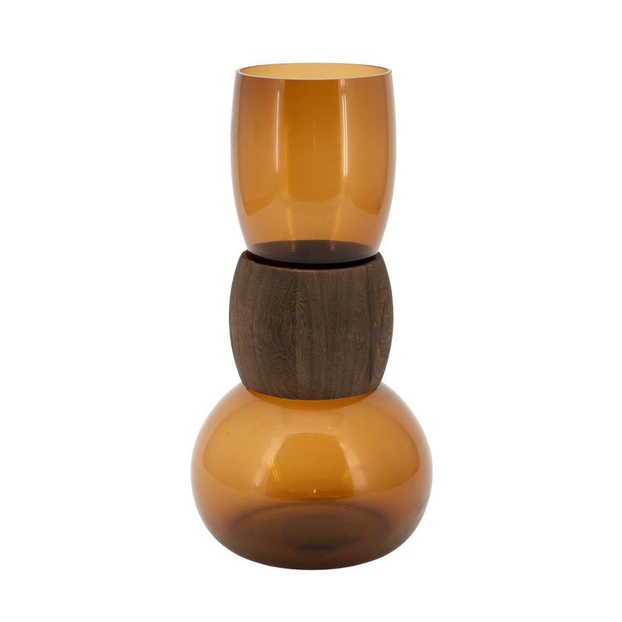 Vase Verra Glas und Holz - By-Boo